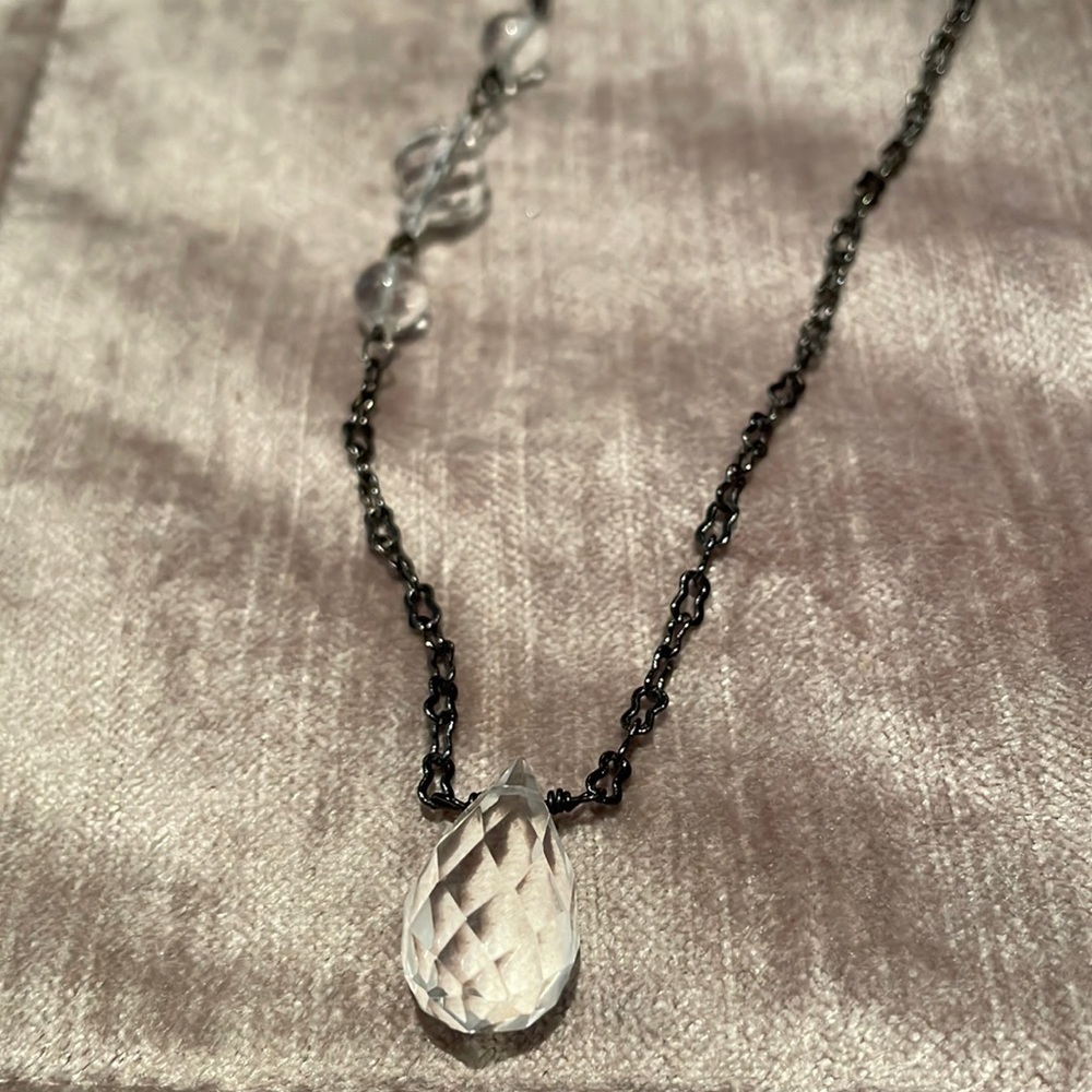 Abstract Crystal Necklace clear